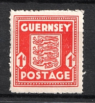 1941-44 1p Guernsey, German Occupation, Germany (Color and Paper Variety, Mi. 2 a u, Signed, CV $20, MNH)