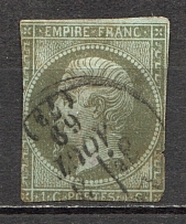 1853-61 France 1 C (CV $120, Canceled)