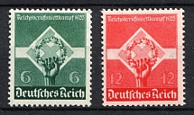 1935 Third Reich, Germany (Mi. 571 x - 572 y, Full Set, CV $220, MNH)