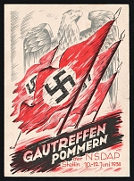 1938 'Gautreffen Pommern the NSDAP 10-12 June 1938', Propaganda Postcard, Third Reich Nazi Germany