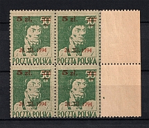 1945 Poland (Block of Four, Full Set, CV $160, MNH)