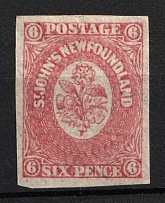1861-62 6p Newfoundland, Canada (Sc. 20, CV $20)