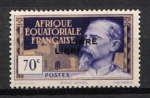 1940 70c French Equatorial Africa, French Colonies (DOUBLE Overprint, Print Error, CV $50)