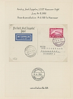Worldwide Air Post Stamps and Postal History - Germany - Zeppelin Flights - 1931 (June 14-15), Hanover Direct and Return Flight postcards, each franked by Zeppelin stamp of 1m carmine, tied by on-board ''14.6.1931'' or the same …