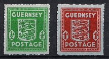 1942 Guernsey, German Occupation, Germany (Grey Paper, Mi. 4 - 5, Full Set, CV $80)