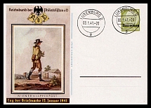 1941 'Stamp Day Luxemburg', Propaganda Postcard, Third Reich Nazi Germany