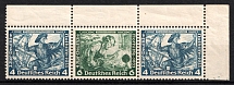 1933 Third Reich, Germany, Wagner, Se-tenant, Zusammendrucke (Mi. W 50, Corner Margin, CV $100, MNH)