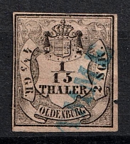 1952-59 1/15t Oldenburg, German States, Germany (Mi. 3 I, Sc. 2, Canceled, CV $130)