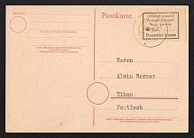 1945 (6 Dec) 6pf Unna (Westphalia), Germany Local Post, Postcard to Eibau (Mi. 2, CV $100)