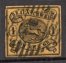 1853-56 Braunschweig Germany 1 S (CV $235, Canceled)