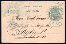 1900 (13 Feb.) German Empire, Germany, Postal Card from Zehlendorf to Berlin