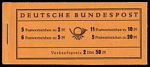 1955 Compete Booklet with stamps of German Federal Republic, Germany, Excellent Condition (Mi. MH 2d, CV $390)