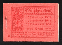 1919 Complete Booklet with stamps of Weimar Republic, Germany, Excellent Condition (Mi. MH 12 A, CV $550)