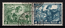 1933 Third Reich, Germany, Wagner, Se-tenant, Zusammendrucke (Mi. W 47, Canceled, CV $30)