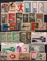 Germany, United States, World, Stock of Cinderellas, Non-Postal Stamps, Labels, Advertising, Charity, Propaganda (#248A)