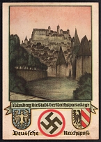 1937 Lubeck, 'Deutsche Reichspost', Swastika, Third Reich Propaganda, Special Telegram, Nazi Germany (Used)