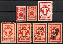 1919-21 Tyrol, Austria, First Republic, Local Provisional Issue, Parcel Control Stamps (Mi. I - VII, Full Set, CV $30)