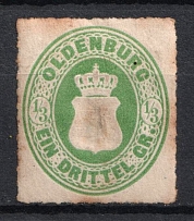 1867 1/3gr Oldenburg, German States, Germany (Mi. 15B, CV $50)