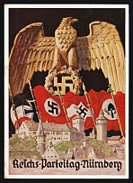 1935 (14 Sep) 'Reich Party Conference in Nuremberg', Nazi Germany, WWII Third Reich Propaganda, Postcard from Nuremberg to Madeleine (Columbia)