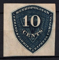 1855 10c Metropolitan Errand and Carrier Express Co., New York, United States, Locals (Official Reprint)