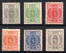 1889-95 Finland, Russian Empire (Mi. 27 - 32, Russika 35 - 40, CV $160)