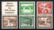 1936 Third Reich, Germany, Tete-beches, Se-tenants, Zusammendrucke (Mi. S 243, SK 29, SK 30, CV $30)