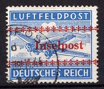 1944 Island Crete, Reich Military Mail Fieldpost Feldpost `INSELPOST`, on Form of Greek Origin, Germany (Mi. 7 A, Signed, CV $460)