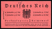 1933 Booklet with stamps of Third Reich, Germany in Excellent Condition (Mi. MH 33, CV $1,240)