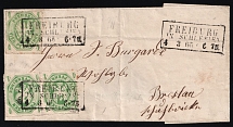 1865 (4 Mar) Prussia, German States, Germany, Cover from Swiebodzice to Wroclaw franked with 4pf (Mi. 14 a, CV $400)