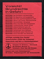 'Caution! Fundamental rights at risk!', German Propaganda, Germany, Mini poster (MNH)