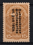 1920 15h Radkersburg, Austria, First Republic, Local Provisional Issue (Signed, Rare, CV $---)