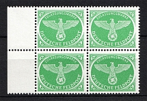1944 Mail Fieldpost, Germany Airmail (Mi. 4, Block of Four, Full Set, MNH)