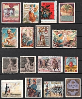 Military, Army, France, Stock of Cinderellas, Non-Postal Stamps, Labels, Advertising, Charity, Propaganda