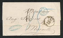 1869 International Letter from Odessa to Marseille via Austria and Waiting At the Gare De Lyon in Paris.