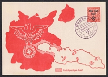 1938 (Sept 22) Card with stamp of the local issue of RUMBURG and special postmark of the release which has been in service for about 1 month. Occupation of Sudetenland, Germany