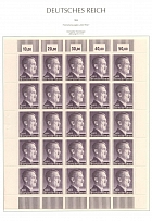 1944 2m Third Reich, Germany, Full Sheet (Mi. 800 B, Perf. 114, Corner Margins, CV $160)