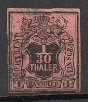 1851-55 Hanover Germany 1/30 Th (CV $85, Canceled)