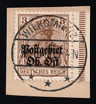 3pf (1916-18) Eastern Lands Ost, German Occupation, Germany on piece tied by 1918 (22 Jun) Ukmerge Postmark, Lithuania