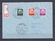 1940 Third Reich occupation of Lorraine 6pf, 8pf, 40pf registered cover special postmark CV 59 EUR