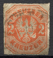 1867 Prussia Germany 2 Kr (CV $140, Cancelled)