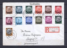 1940 General Government registered cover to Leipzig with full set stamps CV 212 EUR