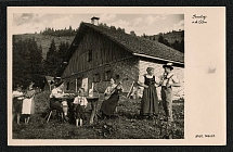 1935 Photo postcard Sunday at Schletteralm