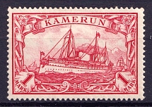 1900 1M Cameroon, German Colonies, Kaiser’s Yacht, Germany (Mi. 16, CV $100)