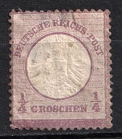 1872 1/4gr German Empire, Germany (Mi. 16, CV $40)