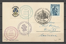 1957 Austria postcard Stamp exchange day with cinderella and special postmark