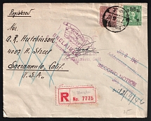 1945 (Dec. 7) registered cover sent from Shanghai to U.S.A.