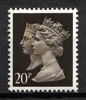 1990 20p Great Britain (Mi. 1241 var, SHIFTED Color)