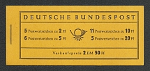 1955 Booklet with stamps of German Federal Republic, Germany in Excellent Condition (Mi. 2 b, 5 x Mi. 185, 11 x Mi.183, 6 x Mi. 179, 5 x 177, CV $410)