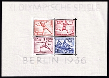 1936 Third Reich, Germany, Souvenir Sheet (Mi. Bl. 6, CV $170, MNH)