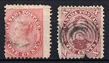 1859-64 Сanada, British Colonies (Mi. 10, 13 a, Canceled, CV $110)